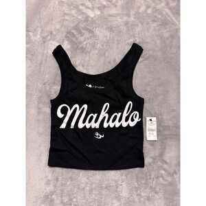 Honolua Surf Co Hi-Mahalo Tank Top Womens Small Black Graphic AHJKT00139